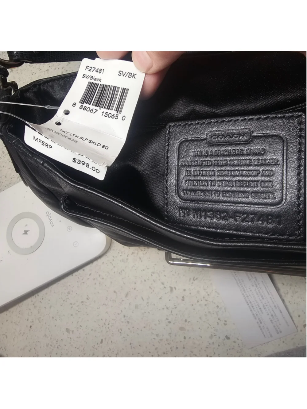 Coach Taylor Black Leather Flap Shoulder Bag (F27481)